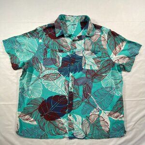 KingSize Shirt Mens 2XL Hawaiian Linen/Rayon Tropical Big Colorful Coastal Beach